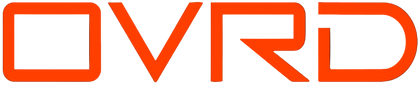 Red 'OVRD' logo on a black background