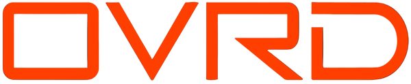 Red 'OVRD' logo on a black background